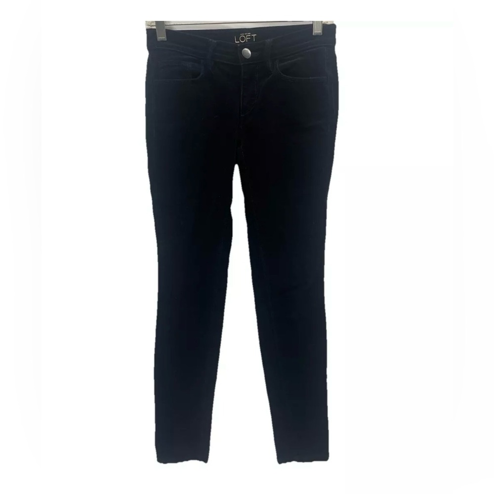 Ann Taylor Loft Women's Modern Skinny Stretch Black VELURE Jeans Size 25/0P